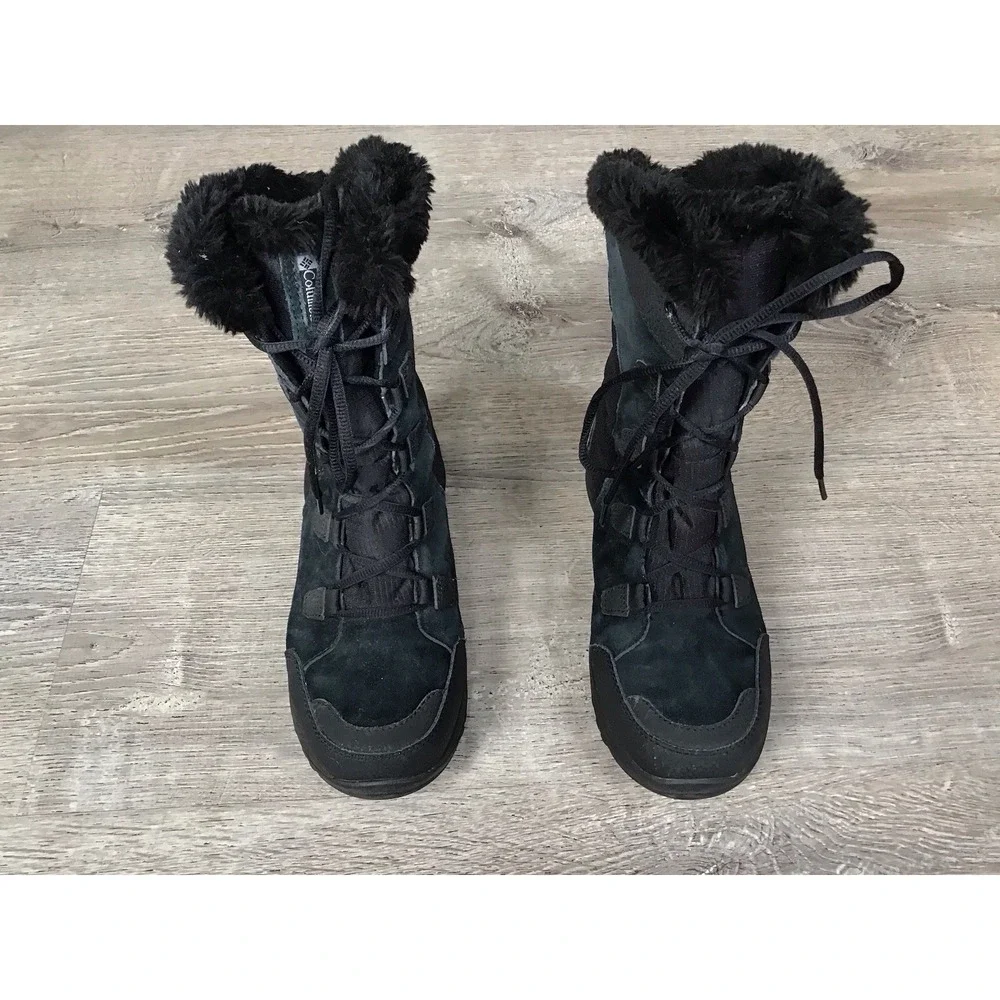 Columbia Ice Maiden II Waterproof Boots Black Faux Fur BL 1581-011 Womens 7.5